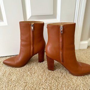 Nine West Tryme 9X9 Heeled Booties - Brown Size 8.5